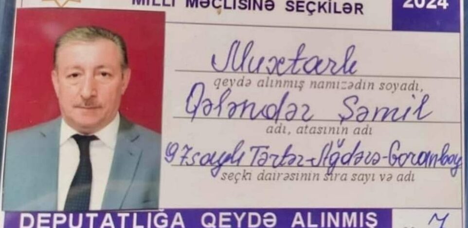 Qələndər Muxtarlı parlament yolunda.